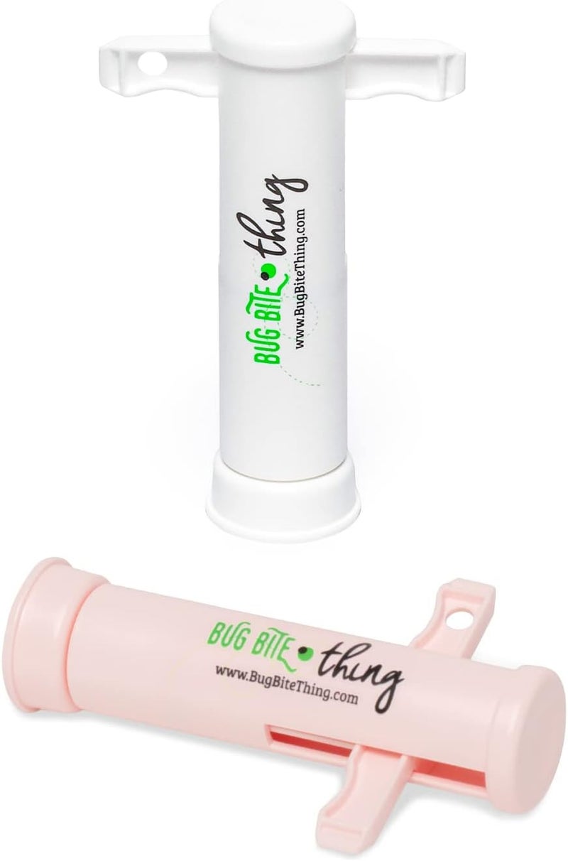 BUG BITE THING Suction Tool, Poison Remover - Bug Bites and Bee/Wasp Stings, Natural Insect Bite Relief, 2-Pack, 1 White/1 Pink - Image 1